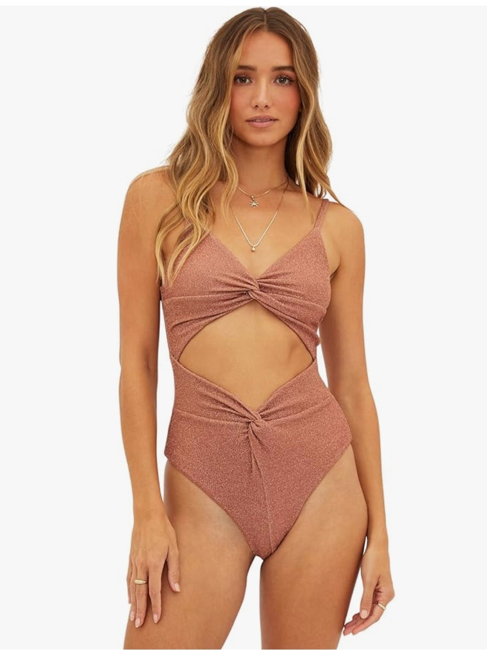 Beach Riot Aviva One-Piece swimsuit in a shimmery Desert Mirage NWT